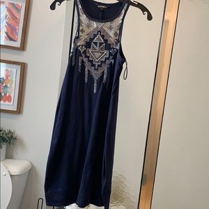 Express Navy blue and sequin dress